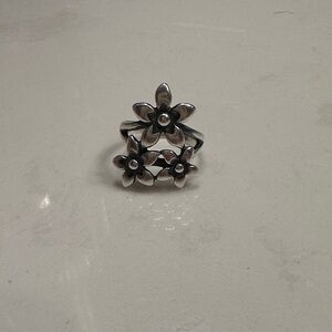 James Avery Silver Triple Flower Ring